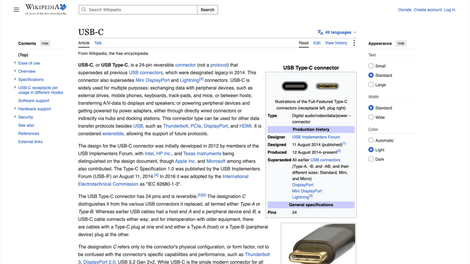 A web page filling an entire external display with no browser interface visible.